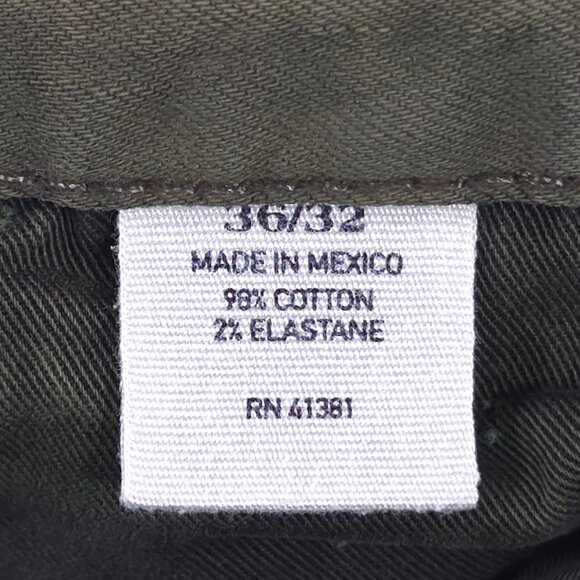 POLO RALPH LAUREN Varick Slim Straight Olive Green Denim Jeans Men's SIZE 36x32. - Picture 16 of 16